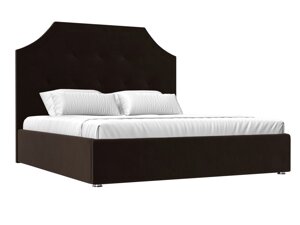 Кровать интерьерная Кантри 180, микровельвет, коричневый