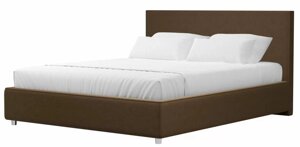 Кровать интерьерная Кариба 160, микровельвет, коричневый