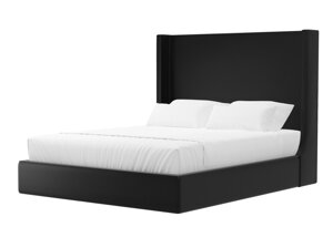 Кровать интерьерная Ларго 160, экокожа, черный