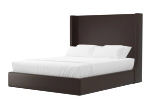 Кровать интерьерная Ларго 160, экокожа, коричневый