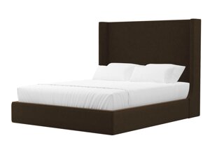 Кровать интерьерная Ларго 160, микровельвет, коричневый