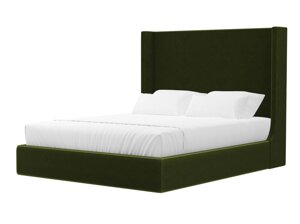 Кровать интерьерная Ларго 160, микровельвет, зеленый