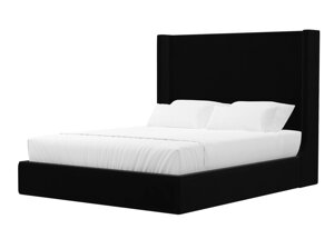 Кровать интерьерная Ларго 160, велюр, черный