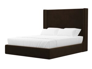Кровать интерьерная Ларго 160, велюр, коричневый