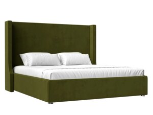 Кровать интерьерная Ларго 180, микровельвет, зеленый