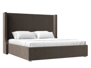 Кровать интерьерная Ларго 180, велюр, коричневый