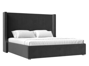 Кровать интерьерная Ларго 180, велюр, серый