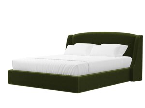 Кровать интерьерная Лотос 160, микровельвет, зеленый