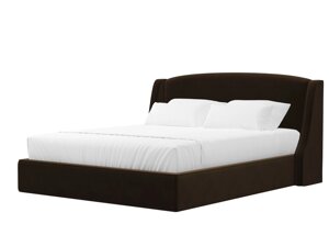 Кровать интерьерная Лотос 160, велюр, коричневый