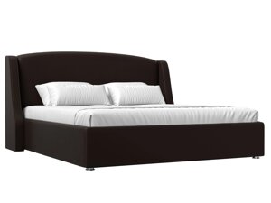 Кровать интерьерная Лотос 200, экокожа, коричневый