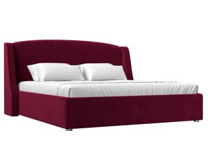 Кровать интерьерная Лотос 200, микровельвет, бордовый