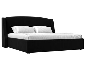 Кровать интерьерная Лотос 200, микровельвет, черный