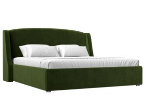 Кровать интерьерная Лотос 200, микровельвет, зеленый