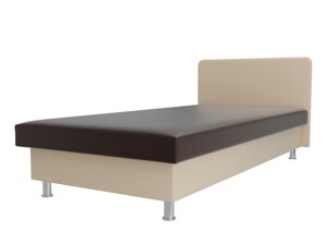 Кровать Мальта, экокожа, коричневый, бежевый