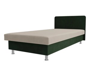 Кровать Мальта, микровельвет, бежевый, зеленый
