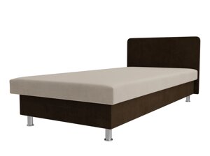 Кровать Мальта, велюр, бежевый, коричневый