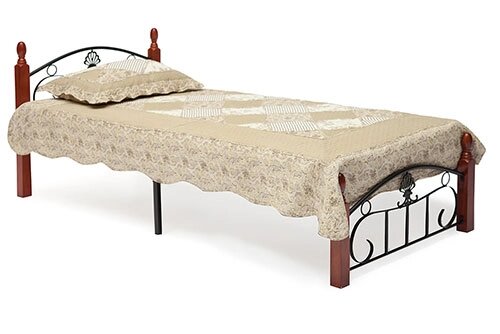 Кровать РУМБА (AT-203)- RUMBA 90*200 черный-Коричневый от компании M-Lion мебель - фото 1