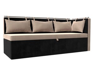 Кухонный диван Метро с углом | Бежевый | Черный