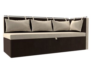 Кухонный диван Метро с углом | бежевый | коричневый