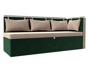 Кухонный диван Метро с углом | бежевый | зеленый