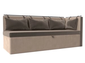 Кухонный диван Метро с углом | Коричневый | Бежевый