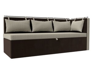 Кухонный диван Метро с углом правый | Корфу 02 | коричневый