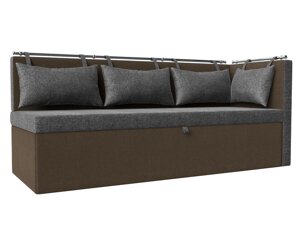 Кухонный диван Метро с углом правый | Серый | коричневый