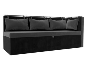 Кухонный диван Метро с углом | Серый | черный