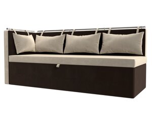 Кухонный диван Метро с углом слева | бежевый | коричневый