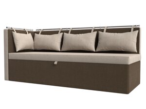 Кухонный диван Метро с углом слева | бежевый | коричневый