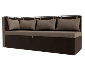 Кухонный диван Метро с углом слева | Корфу 03 | коричневый