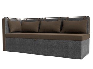 Кухонный диван Метро с углом слева | коричневый | Серый