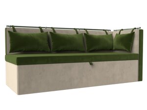 Кухонный диван Метро с углом | Зеленый | Бежевый