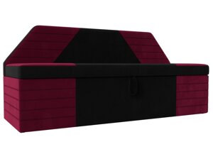 Кухонный прямой диван Дуглас | Черный | Бордовый