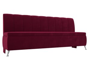 Кухонный прямой диван Кантри | Бордовый