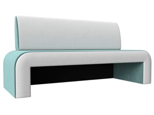 Кухонный прямой диван Кармен | Бирюзовый | Белый