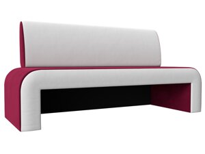 Кухонный прямой диван Кармен | Бордовый | Белый
