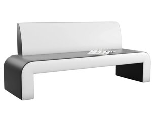 Кухонный прямой диван Кармен | Черный | Белый