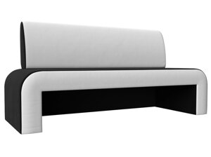 Кухонный прямой диван Кармен | Черный | Белый