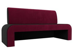 Кухонный прямой диван Кармен | Черный | Бордовый