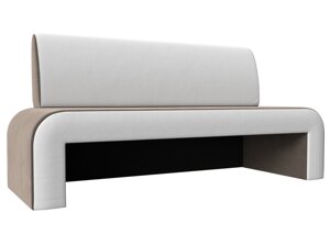 Кухонный прямой диван Кармен | коричневый | белый