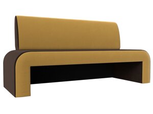 Кухонный прямой диван Кармен | Коричневый | Желтый