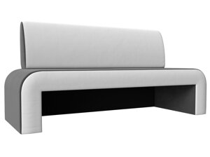 Кухонный прямой диван Кармен | Серый | белый