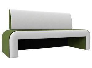 Кухонный прямой диван Кармен | Зеленый | Белый