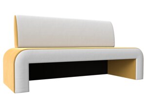 Кухонный прямой диван Кармен | Желтый | Белый