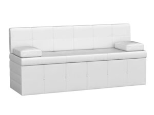 Кухонный прямой диван Лео | Белый