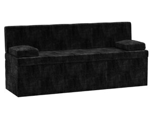 Кухонный прямой диван Лео | Черный