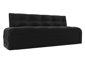 Кухонный прямой диван Люксор | Черный