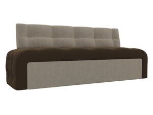 Кухонный прямой диван Люксор | Коричневый | Бежевый