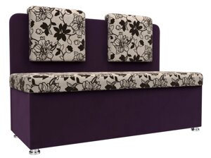 Кухонный прямой диван Маккон 2-х местный | Цветы | Фиолетовый